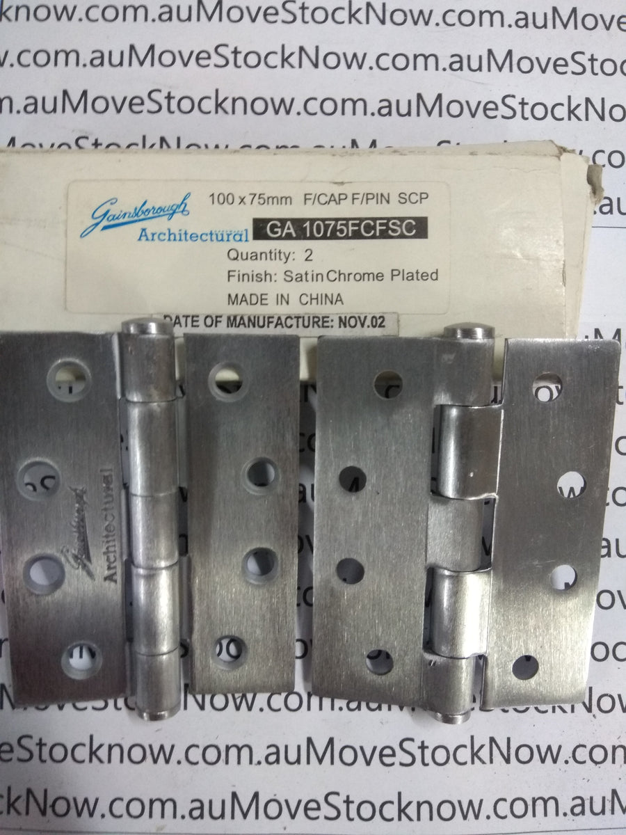 Gainsborough Hinges Fixed Pin GA1075FCFSC 100 x 75mm. Move Stock Now