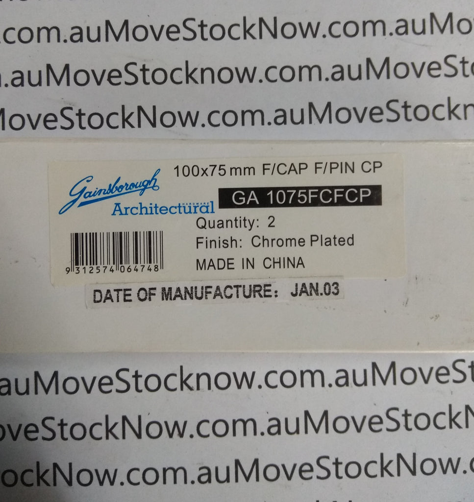 Gainsborough Hinges Fixed Pin GA1075FCFCP 100 x 75mm. Move Stock Now