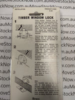 Window Lock Guardian G20 Brass Poly Bag NOS