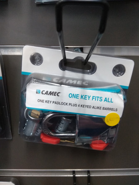 Camec ONE KEY FITS ALL PADLOCK 4  x BARRELS. 1 x PADLOCK